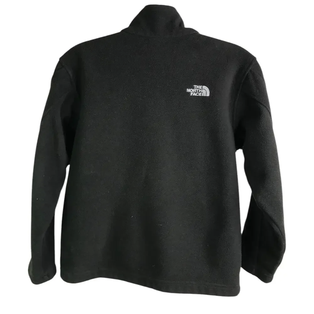 The North Face Jacket Boy Kids M10/12 Black Fleece High Neck Zip-Up Lined Pocket